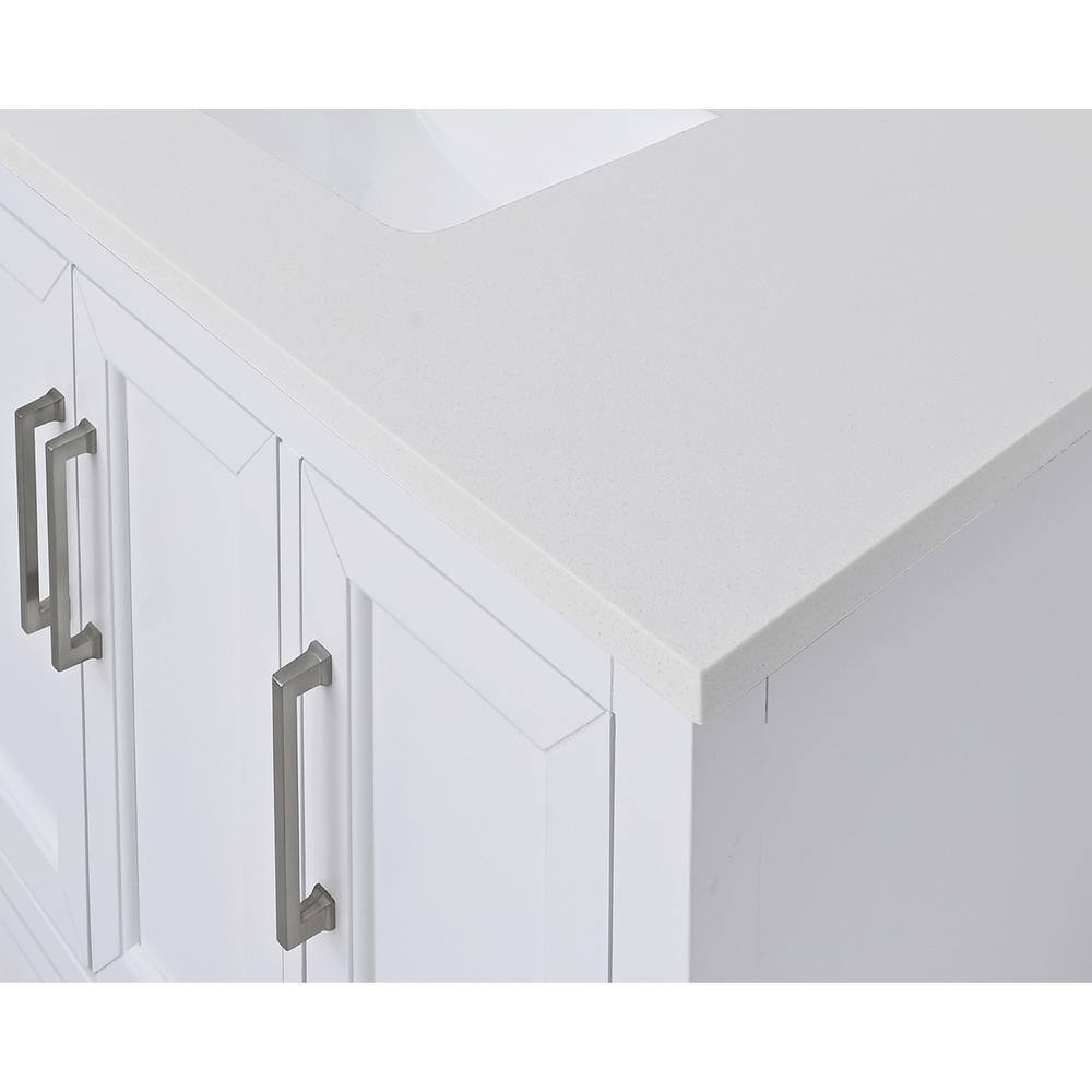 43'' Everest White Quartz Single Sink Bathroom Vanity Top