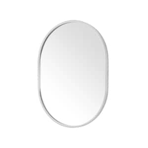 Emmeline 24 in. W x 32 in. H Oval Framed Wall Bathroom Vanity Mirror in Brushed Nickel