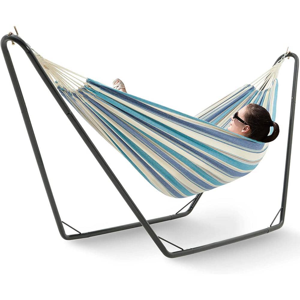 9 ft. Hammocks with Stand Included, Space Saving Steel V-Type for 2 Person,