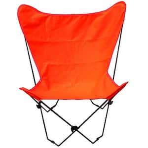 Butterfly Chair and Cover Combination w/Black Frame, Orange