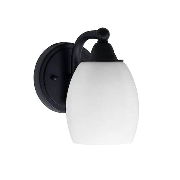 Madison 5 in. 1-Light Matte Black Wall Sconce with Standard Shade ...