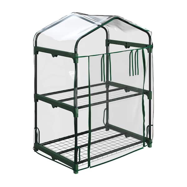 HOME-COMPLETE 27 in. W x 19 in. D x 37.5 in. H PVC/Steel Clear Mini Greenhouse