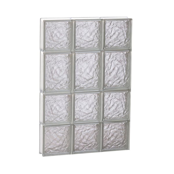 Clearly Secure 17.25 in. x 25 in. x 3.125 in. Frameless Ice Pattern Non-Vented Glass Block Window