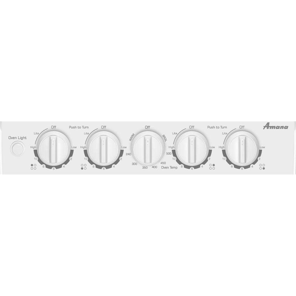 Amana 20-Inch White Freestanding Gas Range with Porcelain-Enamel Cooktop