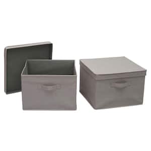 9.5 Gal. Square Storage Box with Lid in Silver