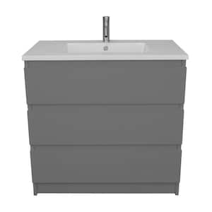 Pepper 30 in. W x 20 in. D Bath Vanity in Gray with Acrylic Vanity Top in White with White Basin