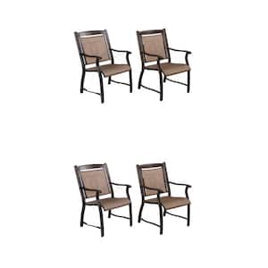4-Pieces Gold Outdoor Aluminum Dining Chair