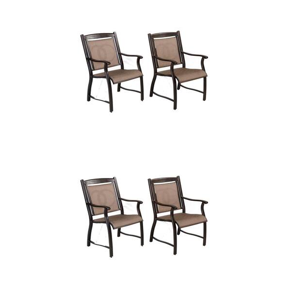 Afoxsos 4-Pieces Gold Outdoor Aluminum Dining Chair