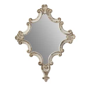 Anky 23.4 in. W x 29.9 in. H Wood Framed Antique White Wall Mounted Decorative Mirror