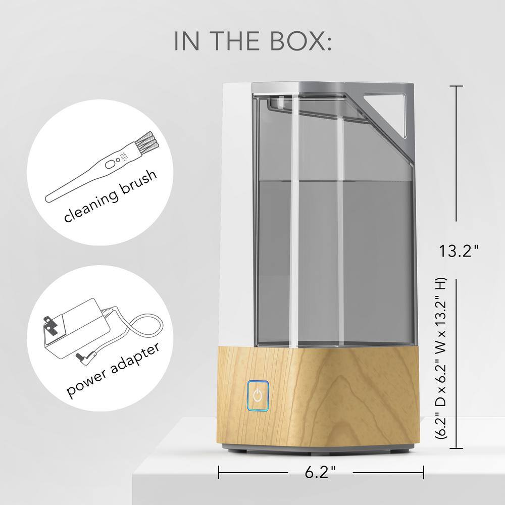 Light Ash Woodgrain Ultrasonic Cool Mist Humidifier with Auto Shutoff
