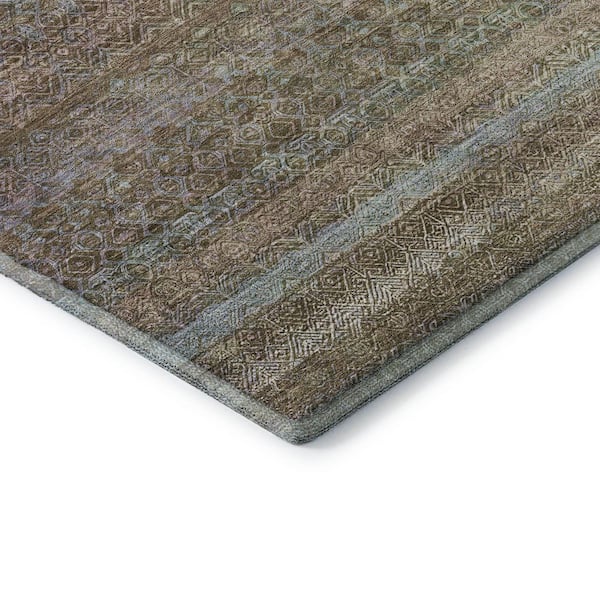 Mayfield Premium Machine Washable Abstract AMF2106 Brown 8 ft. x 10 ft. Area Rug