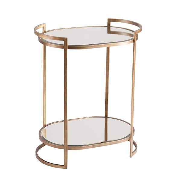 Southern Enterprises Tobie Gold Mirrored Small Space Bar Table
