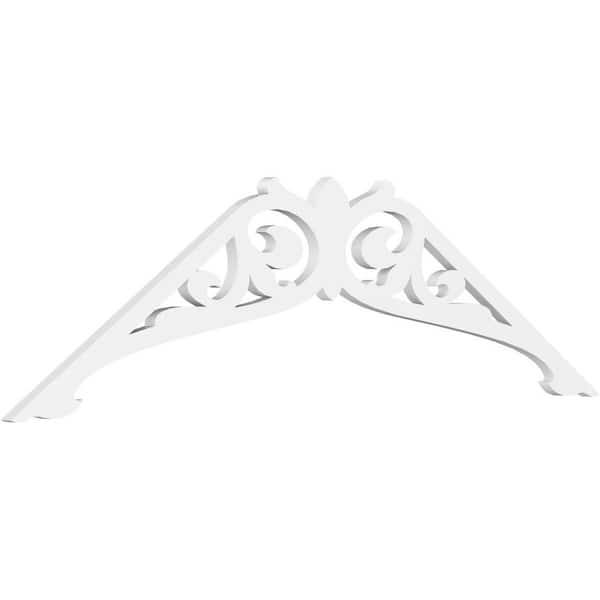 Ekena Millwork Pitch Carrillo 1 in. x 60 in. x 22.5 in. (8/12) Architectural Grade PVC Gable Pediment Moulding