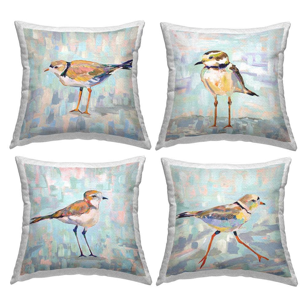 Little Birds Abstract Pastel Background Nature Multi-Color Square Outdoor Throw Pillow 4-Pack price history on PriceWatchPro