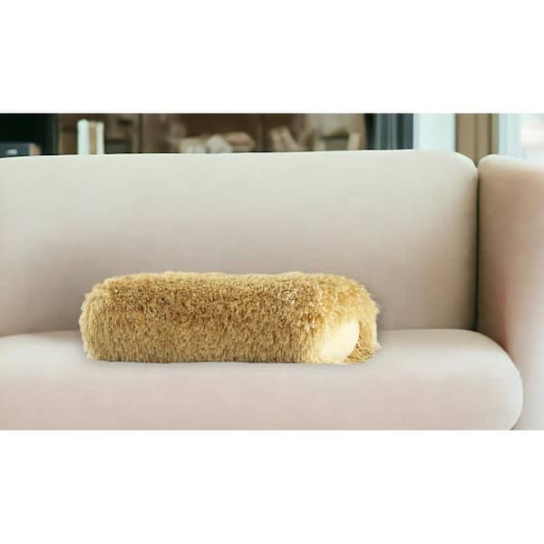 Yellow Solid Polyester 5 in. x 20 in. Throw Pillow