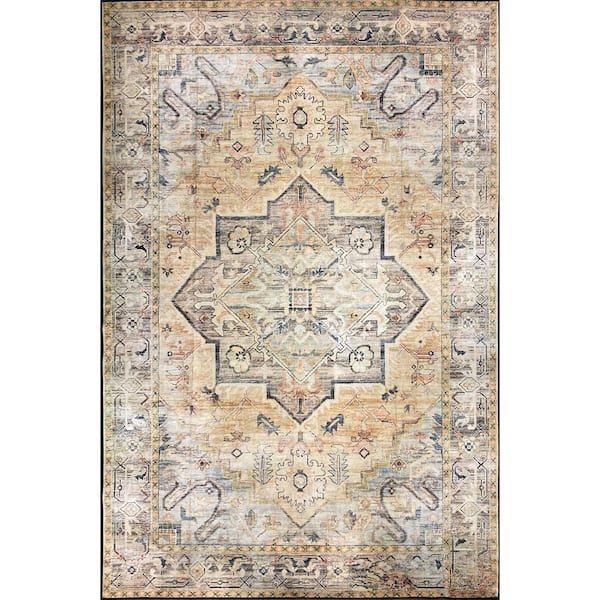 MSI Boston 60 in. x 84 in. Beige Polyester Cotton Geometric Indoor Area Rug