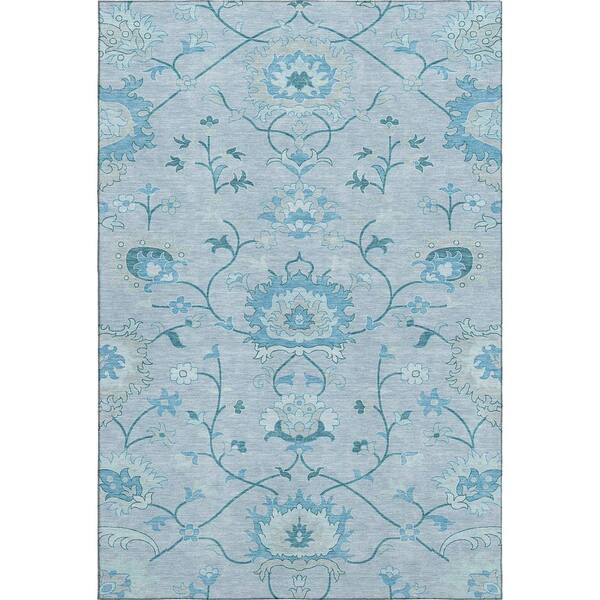 Mayfield Premium Machine Washable Abstract AMF2291 Sky 10 ft. x 14 ft. Area Rug
