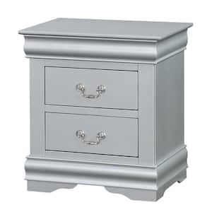 Louis Philippe III Platinum 2-Drawer 16 in. W Nightstand