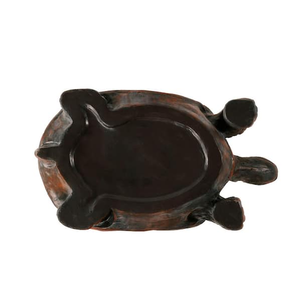 21.3" L Brown and Black Concrete/MgO Walking Turtle Statue, Indoor or Outdoor Decor, Natural Design Sculpture