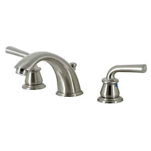 Restoration 2-Handle 8 in. Widespread Bathroom Faucets with Plastic Pop-Up in Brushed Nickel