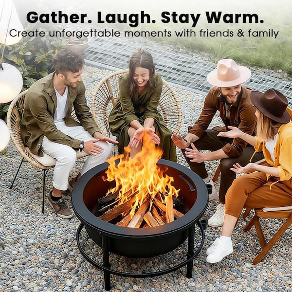 TMWINGS 52 in. Large Fire Pit for Outdoors,Wood Burning Fire Pit