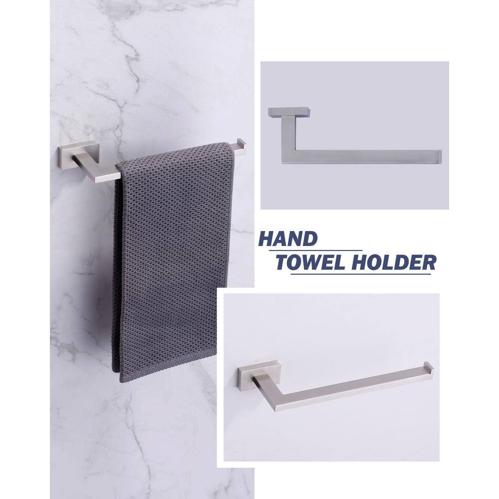 Brushed Nickel 5-Piece Modern Bathroom Hardware Set