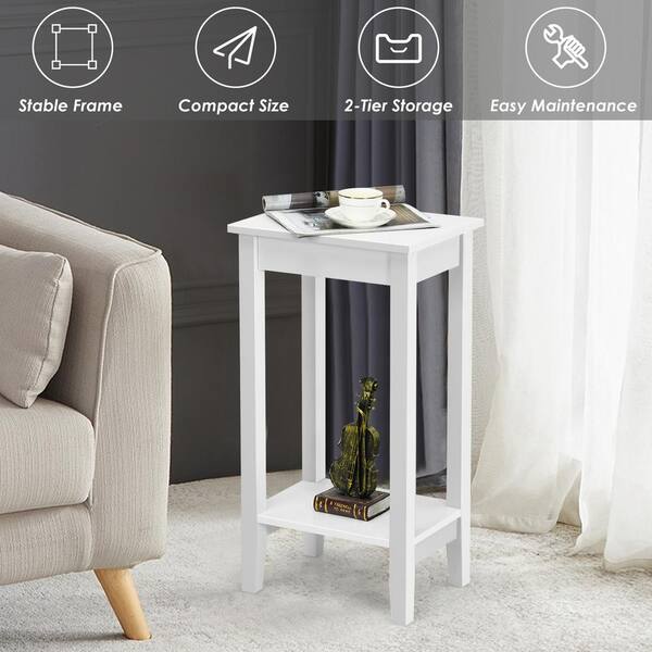 Small Profile Night Stand, Bedside Table, Side Tables Bedroom, Wooden Night  Stands for Bedroom, Bed Side Table Set of 2