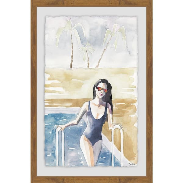 Unbranded 36 in. H x 24 in. W "Pool in Paradise" by Parvez Taj Framed Wall Art