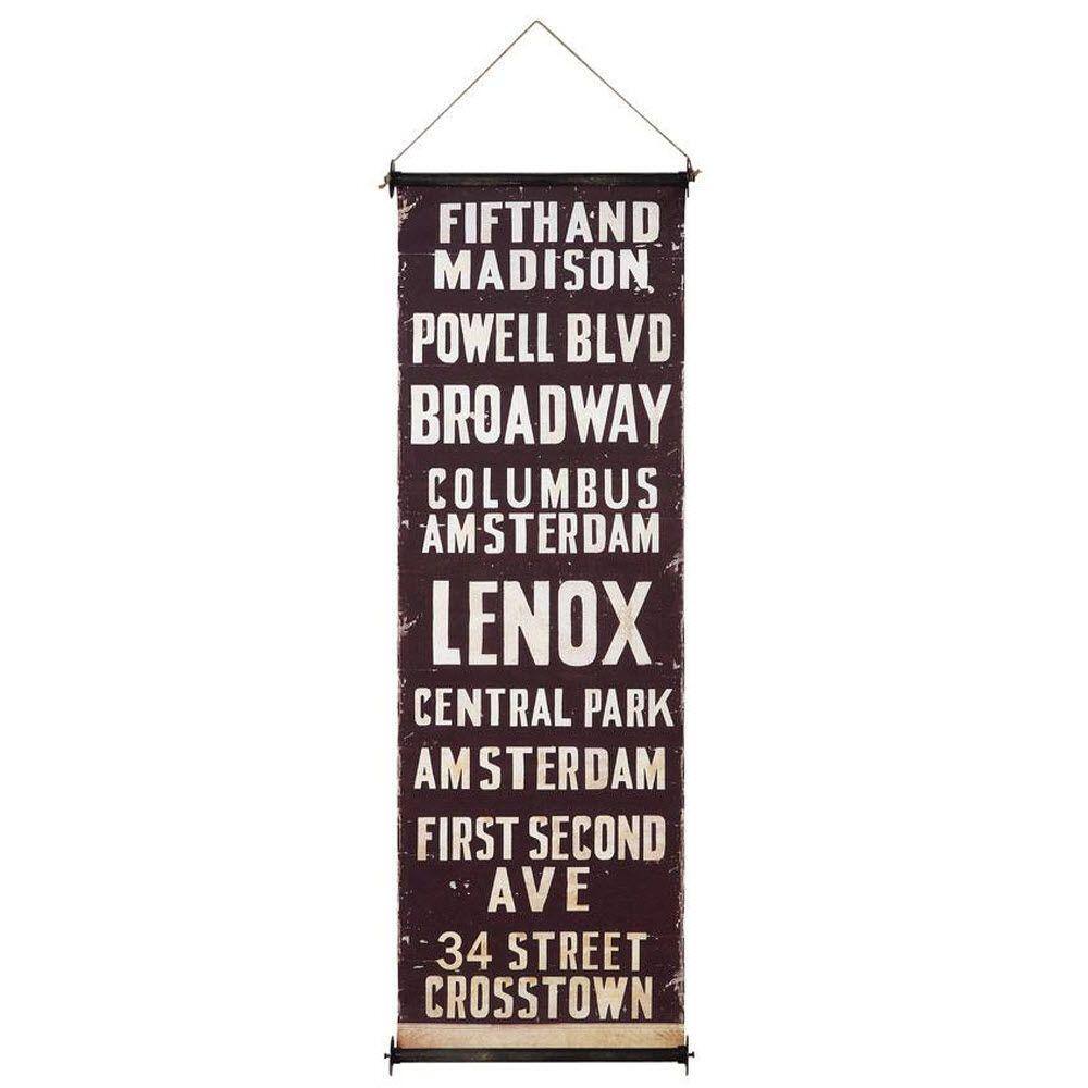 59 in. H x 19.75 in. W Fifth and Madison City Wood and Fabric Wall Banner