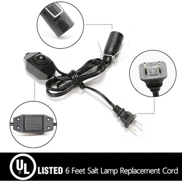 Replacement Lamp Cord With Dimmer Switch - For Salt Rock Lamps & Selenite Lamps