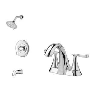 Chatfield Single-Handle 3-Spray Tub and Shower Faucet and 4 in. Centerset Bathroom Faucet Set in Polished Chrome