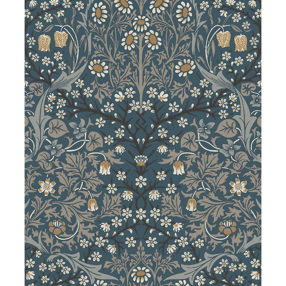 Victorian wallpaper floral blue hires stock photography and images  Alamy