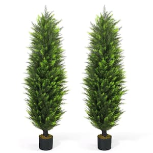 Nearly Natural 3.5 ft. Indoor/Outdoor Mini Cedar Artificial Pine Tree in  White Planter UV Resistant T2526 - The Home Depot