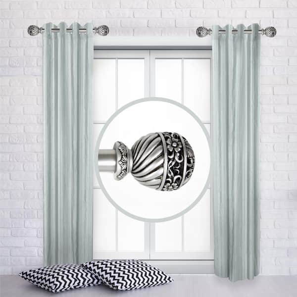 Rod Desyne Lanette 12 in. - 20 in. L Adjustable 1 in. Dia Single Side Window Curtain Rod in Satin Nickel (Set of 2)