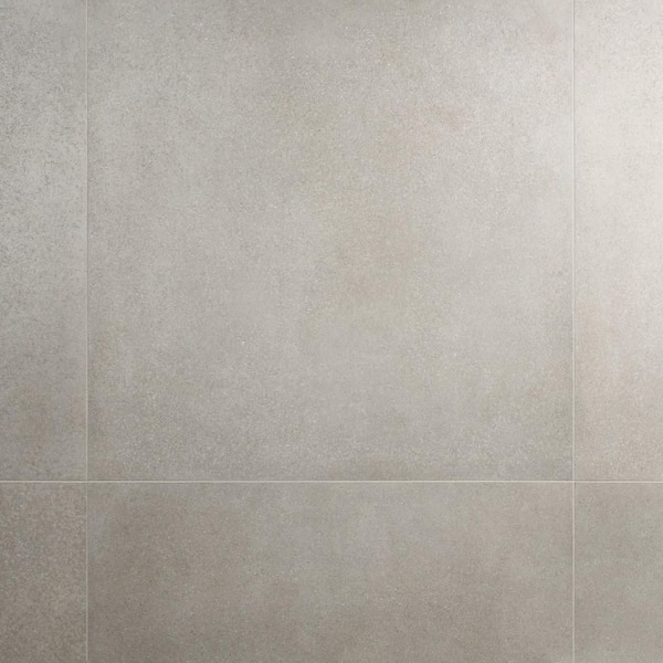 Vessira Gray 35 in. x 35 in. Concrete Look Semi-Polished Porcelain Floor and Wall Tile (17.64 sq. ft. / Case)