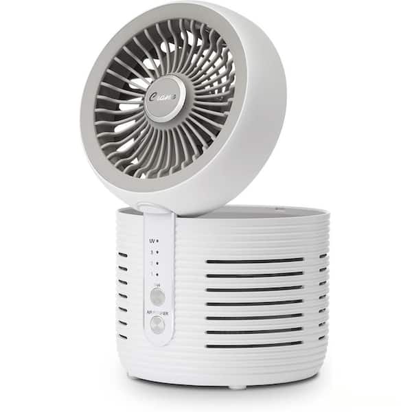 2-in-1 Air Purifier and Desk Fan Combo - Ideal for Office, Night Stand, Dorm, or Small Bedroom - HEPA Filter