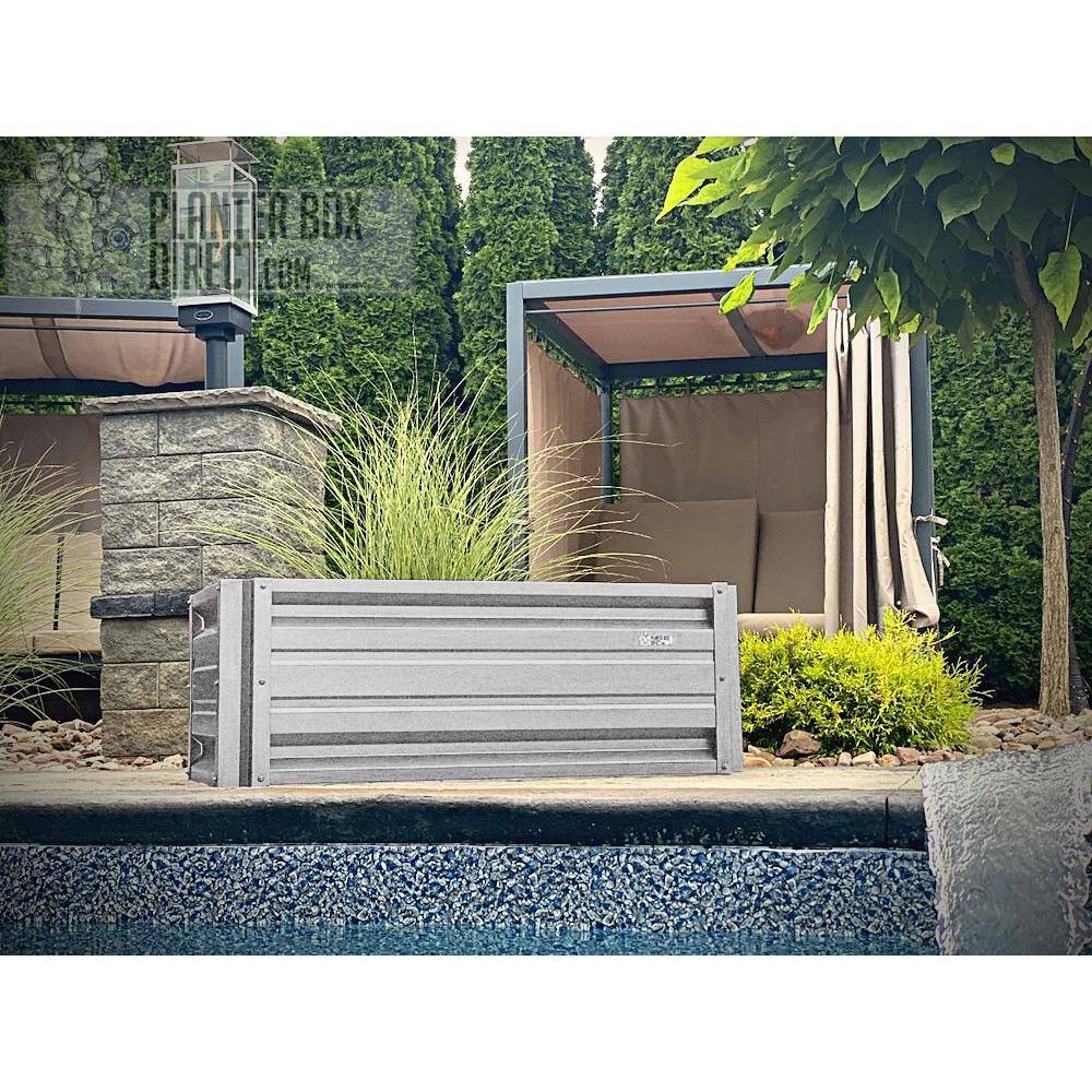 Galvalume Metal Rectangular Outdoor Planter Box, 24x48 inch