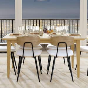 Colby Contemporary Oak Wood 60 in. 4-Legs Dining Table 4-Seats
