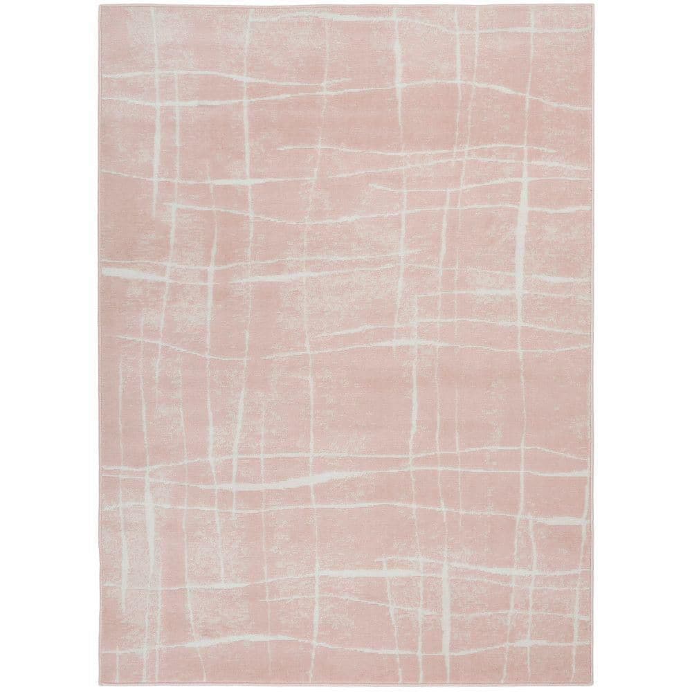 Whimsicle Pink Ivory 5 ft. x 7 ft. Abstract Contemporary Area Rug price history on PriceWatchPro