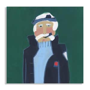 Sailor with Blue Pea Coat by Kate Mancini Unframed Canvas Art Print 22 in. x 22 in.