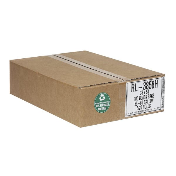 Aluf Plastics RCM-3858X Coex + Microban Low Density Blend Star Seal Bag on Coreless Roll, 55-60 Gallon Capacity, 58