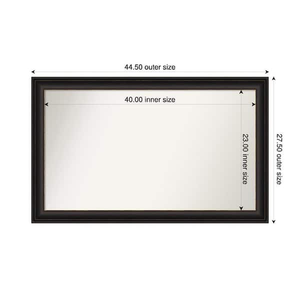 Amanti Art Trio Oil Rubbed Bronze 44.5 in. x 27.5 in. Custom Non-Beveled Recycled Polystyrene Framed Bathroom Vanity Wall Mirror