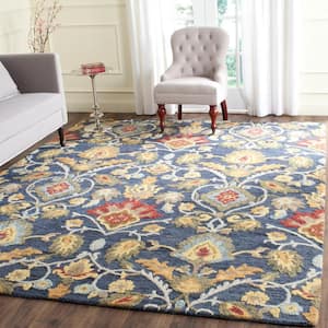 Blossom Navy/Multi 8 ft. x 8 ft. Square Floral Area Rug