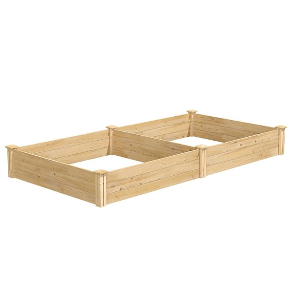 Classic Natural Wood Cedar Rectangle Raised Garden Bed (96 in. L x 48 in. W x 10.5 in. H)