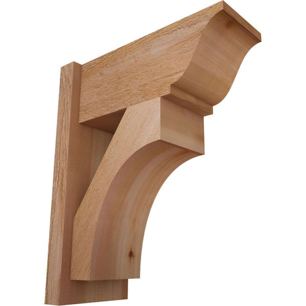 Ekena Millwork 8 in. x 22 in. x 18 in. Westlake Traditional Rough Sawn Western Red Cedar Outlooker