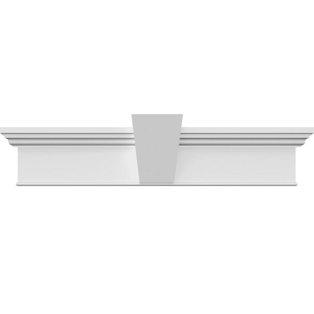 Traditional 1 in. x 119 in. x 7-1/4 in. Polyurethane Crosshead Moulding with Bottom Trim and Flat Keystone price history on PriceWatchPro