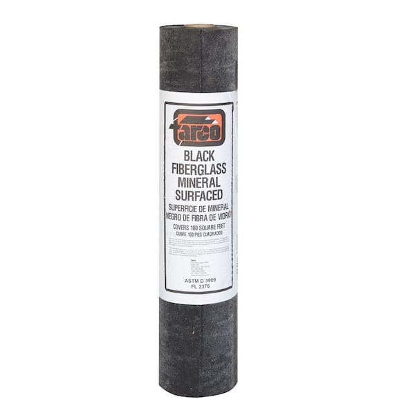 Tarco 3 ft. x 36 ft. 100 sq. ft. Coverage Black Fiberglass Mineral-Surfaced Cap Roll Roofing