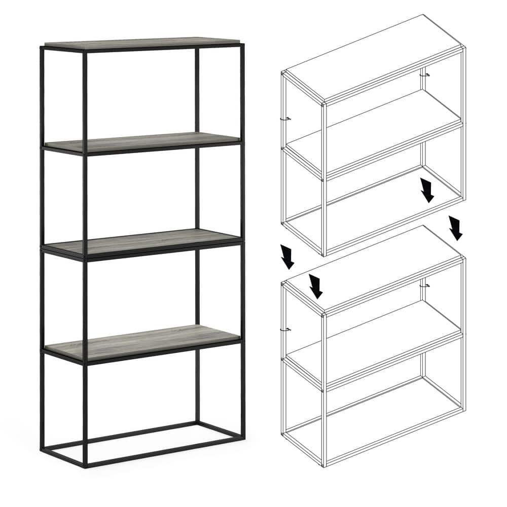 Modern Lifestyle French Oak Grey Wooden 2-Tier Stackable Shelf