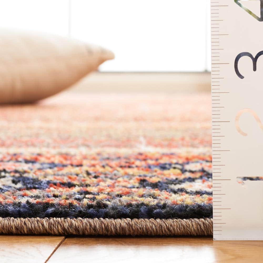 Ivory Geometric 4' x 6' Stain-Resistant Synthetic Area Rug