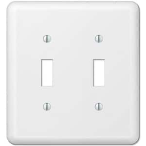 Declan 2-Gang White Toggle Steel Wall Plate